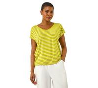 Stripe Print V-Neck Stretch Tee Roman Lime 14