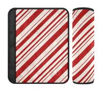 Stripe Red White Broad Line 2 pcs Padded Seatbelt Strap Cover, Protects Your Neck and Shoulders, Seatbelt Covers for Women for Backpack Van Bag 10x7.7 in Protector para cinturón de