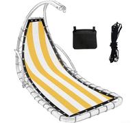 Stripe Replacement Seat Cloth for Textilene Hanging Swing Chair,Teslin Fabric Base Rope,Black Yellow Pink Light Brown,64x197x23CM(Yellow Stripes)