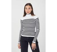 Stripe Rib Turtleneck Jumper Brave Soul Ivory L