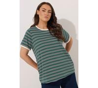 Yours Curve Stripe Ringer T-Shirt - Women's - Plus Size Curve Green