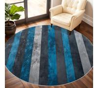 Stripe Round Rug 90cm, Geometry Circle Rugs, Stripe Rug, Washable Round Carpet for Kitchen Dining Living Room Bathroom Beneath the Furniture