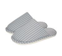 Stripe Slippers for Women Winter Plush Thick Sole Slippers Cotton Home Warm Comfy Fluffy Memory Foam Shoes Retro Non-Slip Indoor House Shoes (Grey, 40)