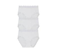 Stripe & Stare High Rise Brief Panty Pack, Women's Briefs Underwear (XS-1X), White, L
