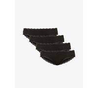 Stripe & Stare Womens Black Mid-rise Pack of Four Stretch-woven Briefs S