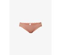 Stripe & Stare Womens Mocha Mid-rise Lace Stretch-woven Briefs L