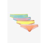 Stripe & Stare Womens Neon Candy Low-rise Pack of Four Stretch-modal Thongs L