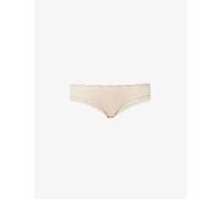 Stripe & Stare Womens Sand High-rise Lace Stretch-jersey Briefs L