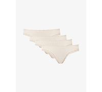 Stripe & Stare Womens Sand Low-rise Pack of Four Stretch-woven Thongs M