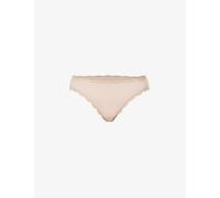 Stripe & Stare Womens Sand Mid-rise Pack of Four Stretch-modal Briefs L