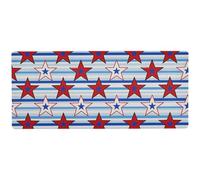 Stripe Stars 4th Of July Independence Day modern mouse pad gaming for desks convenient large mousepad 31.5 x 11.8in