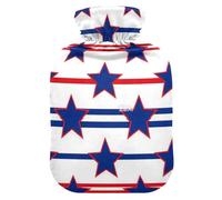 Stripe Stars 4th of July Independence Day Travel hot Water Bottle with Soft Cover, 2L hot compresses for The Body for Pain Relief, Pain Relief, Bolsa Caliente para Dolores Menstrual