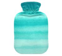 Stripe Teal Gradient Hot Water Bottle with Soft Cover Warm Water Heat Bottles for Menstrual Cramps Pain Relief