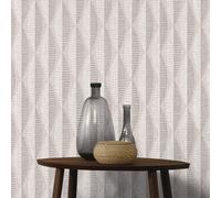 Abstract Leaf Pattern Geometric Stripe Motif Textured Wallpaper A.S. Creation Beige One Size