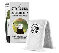 Stripebird Magnetic Clip for Any Towel (White) - Highest Strength Magnet for Golf Towel - Removable - Golf Towels for Men