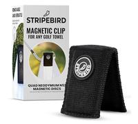 Stripebird - Magnetic Clip for Golf Towel (Stealth Black) - (Highest Strength Magnet) - Easily Access Golf Towel While You Golf - Attaches to Golf Cart, Clubs or Golf Hub - Removable from Towels
