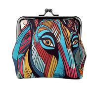 Striped Abstract Colorful Print Stylish unique Coin Purse Cute Mini Wallet with Kiss Lock Waterproof for Coins