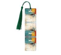 Striped Abstract Colorful Print Wooden Bookmark Women Men Tassel Book Marks Bookmarks for Book Lovers Reading Accessories