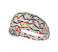 Striped Abstract Colorful Printed Sweatband Women Stretchy, Easy Care Non Slip, for Yoga Running Cycling Outdoor Workout