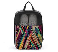 Striped Abstract Colorful Shoe Bag Travel Shoe Organizer Water-Resistant Shoe Pouch with Zipper Sneaker Dust Bag, gray, One Size, Modern