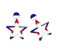 Striped acrylic heart and star earrings lightweight and comfortable design. Trendy heart and star ear accessories for ear accessories, フリーサイズ