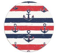 Striped Anchors Jigsaw 1000 Piece Round Puzzle Nautical Elements Challenging Puzzles for Adults Games Gifts 1000pcs (67.5x67.5cm)