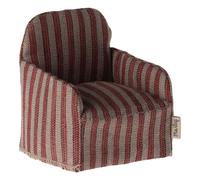 Striped armchair Red one size