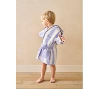 Striped Baby Dressing Gown with Recycled Cotton, TRANSAT Family Capsule Collection striped violet