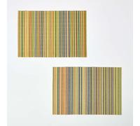 Striped Bamboo Placemats, Set of 2