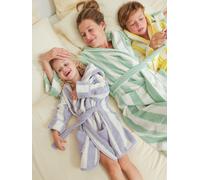 Striped Bath Robe for Adults, TRANSAT, Family Capsule Collection, with Recycled Cotton striped green