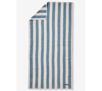 Striped Bath Towel with Recycled Cotton, Transat striped blue