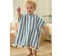 Striped Bathing Poncho for Babies blue