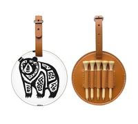 Striped Bear Brown Golf tee Storage Bag - Easy to Carry Around and More efficient in Playing Golf