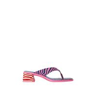 Striped Block Heel Sandals 4 UK