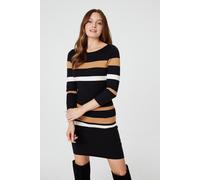 Striped Bodycon Knit Dress Izabel London Black 18