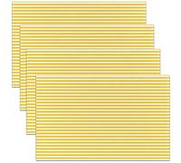 Striped Boho Placemats Set of 4 Bright Yellow and White Table Mats for Party Kitchen Stripes Pattern Place Mat for Table Holiday Decor 45X30cm Non-Slip Easy to Clean Washable Geometric Chic