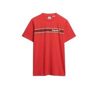 Striped casual T-shirt with logo Superdry Venue Rouge XL