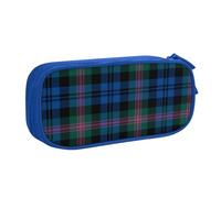 Striped Checked Large Capacity Double Layer Pencil Case,Customizable Full Print Polyester Fabric Organizer-School, Office, Travel Makeup Pouch