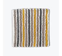 Allure Bath Fashions Striped Chunky Bobble Square Bath Mat - Mustard