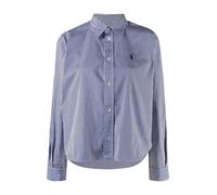 Striped Classic Collar Button-Up Shirt - female - Polo Ralph Lauren - Shirts - Blue - L - Blouses & Shirts L