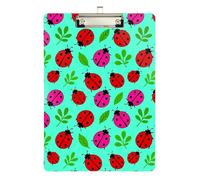 Striped clipboard Sweet Little Ladybugs Pattern Transparent for Teacher Nursing Size 9 x 12.5 Tabla para escribir con Clip