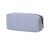 Striped Cosmetic & Stationery Zippered Polyester Bag Female Student Travel Essentials Organizer Stripe Pencil Case