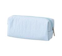 Striped Cosmetic & Stationery Zippered Polyester Bag Female Student Travel Essentials Organizer Stripe Pencil Case