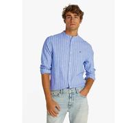 Striped Cotton/Linen Shirt sky blue