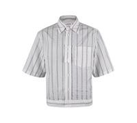 Striped Cotton Poplin Blouson Shirt - male - Lanvin - Short Sleeve Shirts - Blue - L - Shirts L