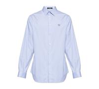 Shirt made of cotton Collar Long sleeves Front button closure - male - Versace - Casual Shirts - Blue - L - Shirts L