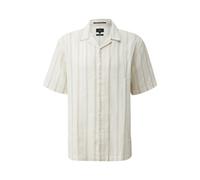Striped Cotton Resort Shirt with Collar QS Beige 2XL