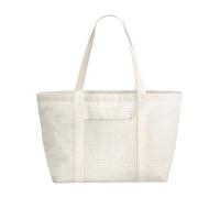 Striped Cotton Shopper Westford Mill Grey One Size