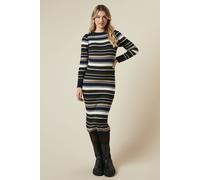 Striped Crew Neck Midi Dress Dorothy Perkins Khaki XL