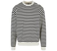 Urban Classics Men's Striped Crew Neck Sweatshirt, Whitesand/Black, M